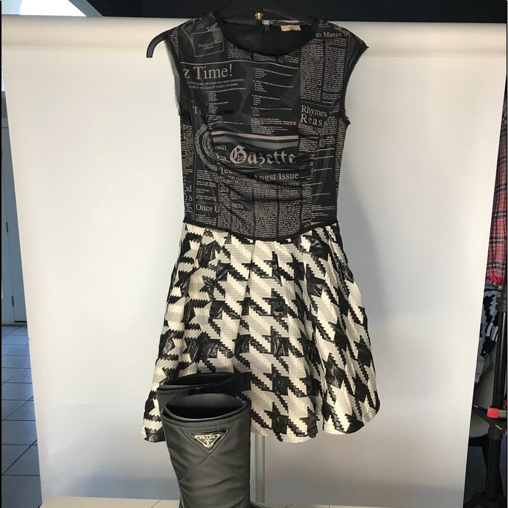 John Galliano houndstooth tulle Dress